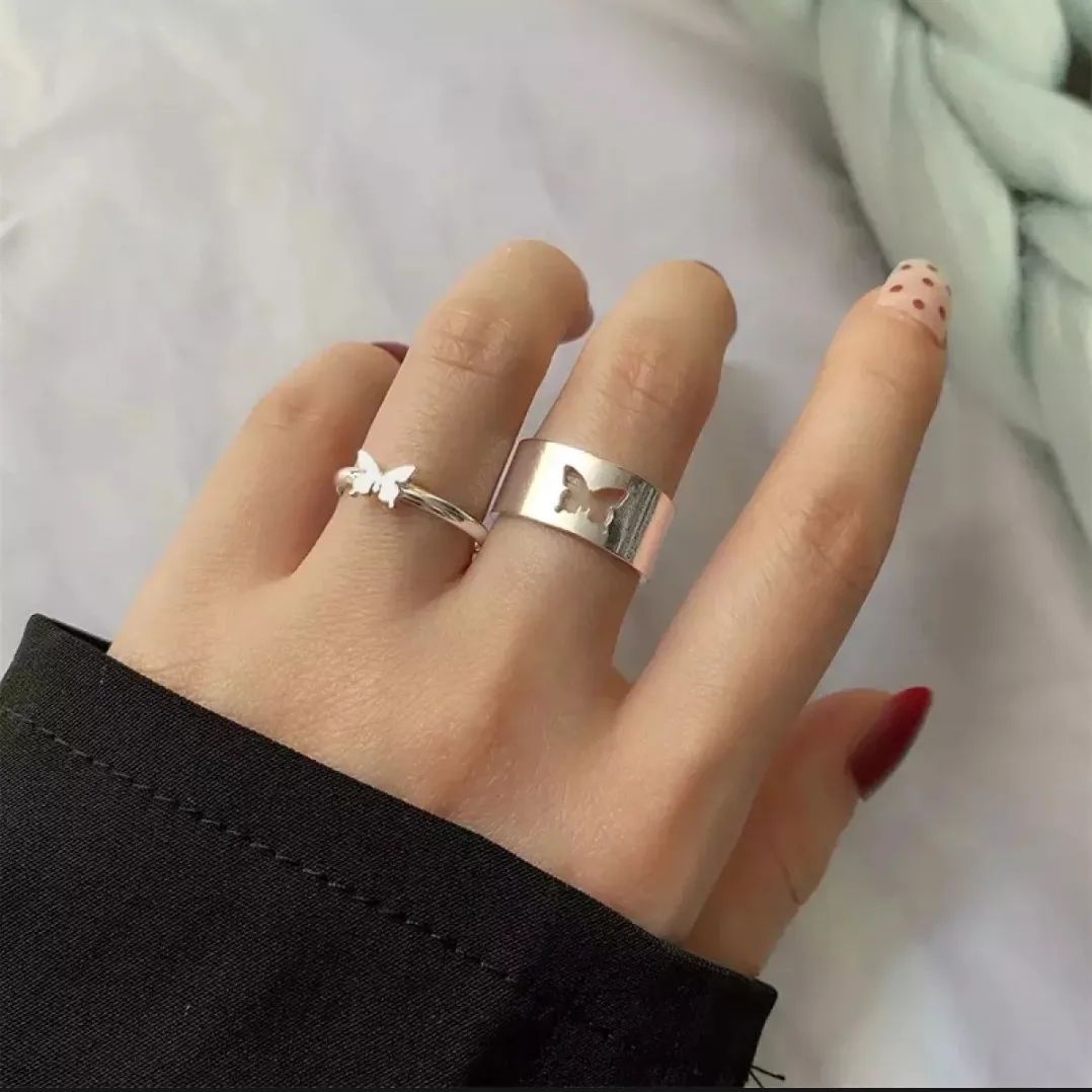 Butterfly Couple Ring Set