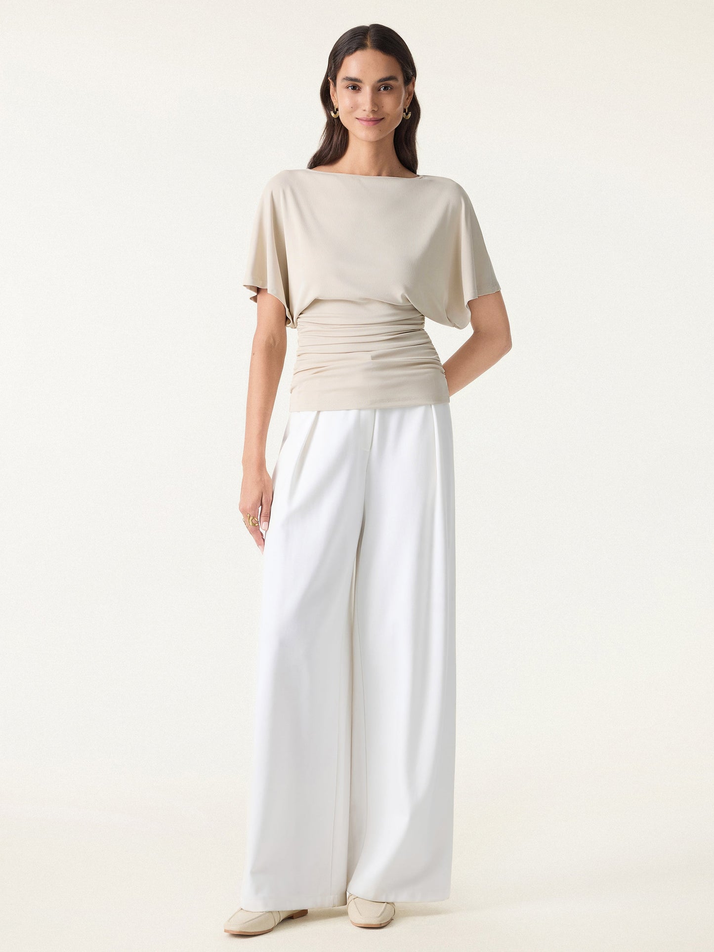 Ruched Waist Flutter Top
