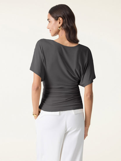 Ruched Waist Flutter Top