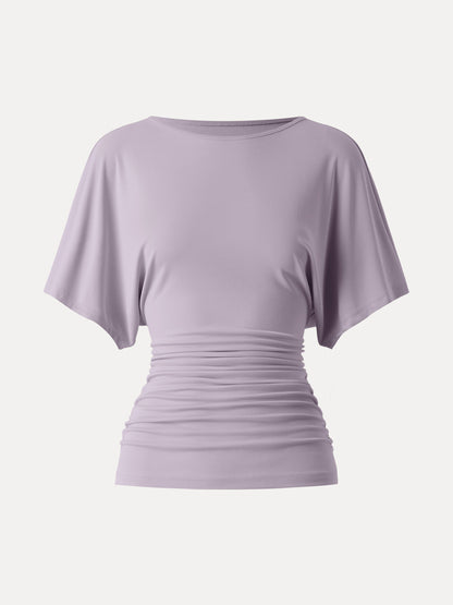 Ruched Waist Flutter Top