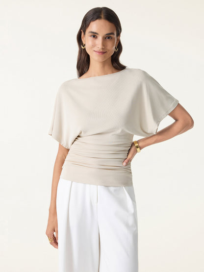 Ruched Waist Flutter Top
