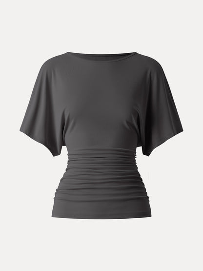 Ruched Waist Flutter Top
