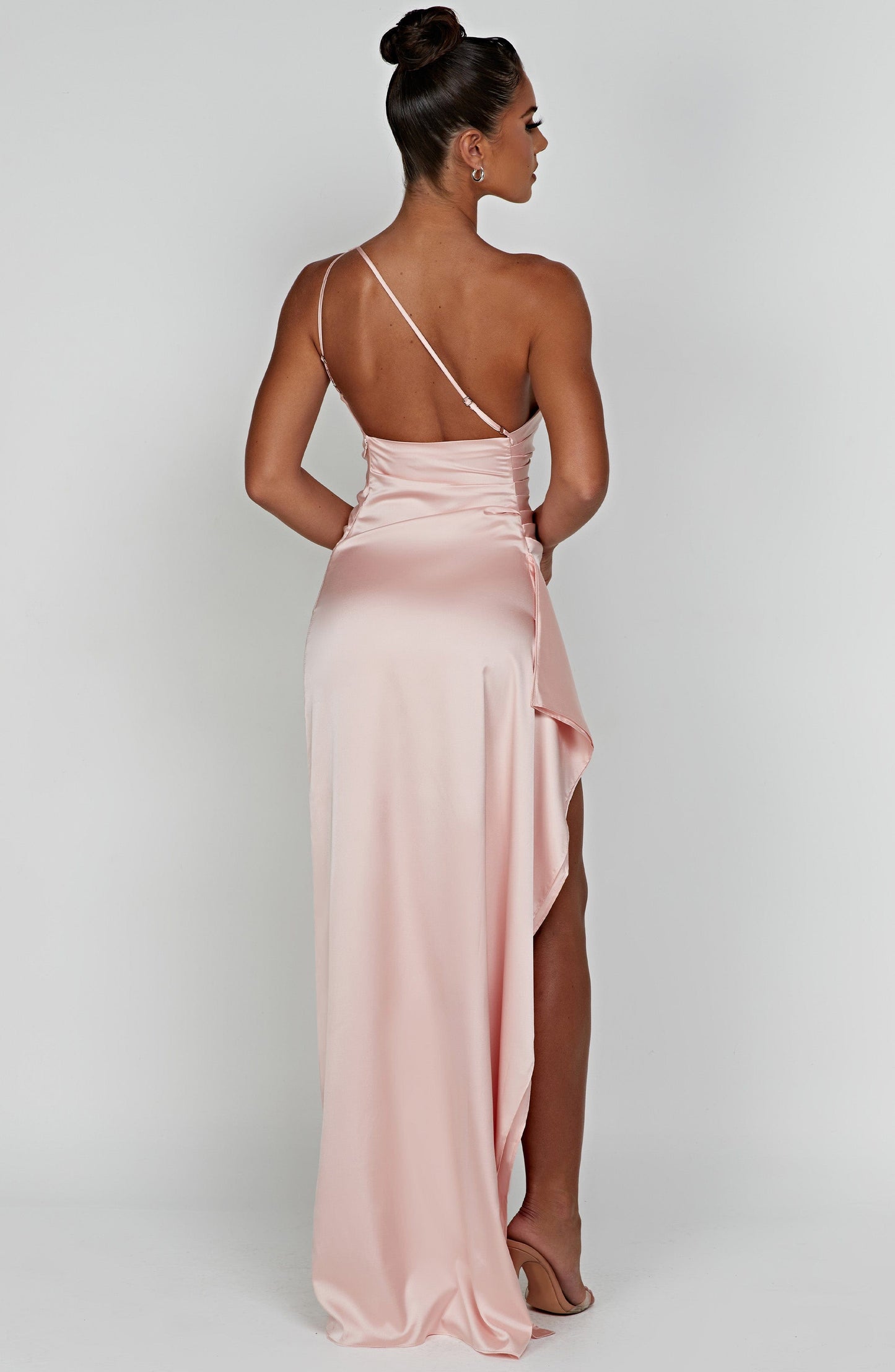 Selene One-Shoulder Satin Maxi Dress