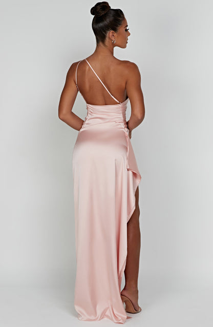 Selene One-Shoulder Satin Maxi Dress
