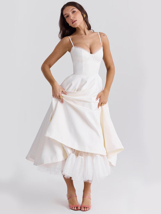 BlushMuse™ - Corset Midi Dress